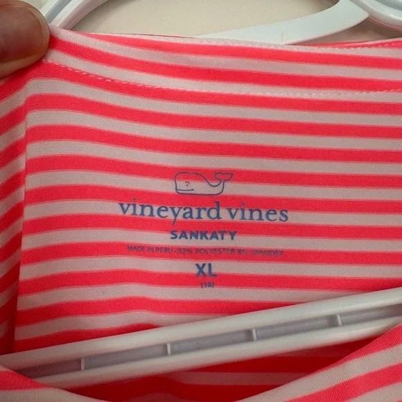 Vineyard Vines Sankaty Stripe Short Sleeve Dress in Neon Rosa Size XS Small Prep - Picture 3 of 4